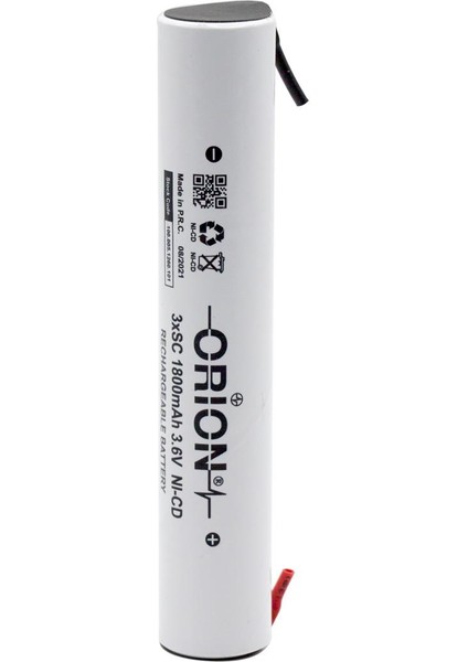 3.6V Ni-Cd Sc 1800MAH Şarj Edilebilir Pil - Ayaklı
