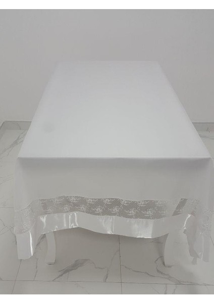 Gelin Lüx Dantelli Monoray Kumaş Beyaz Masa Örtüsü Dikdörtgen 170x230 cm - 1026 fiyatları