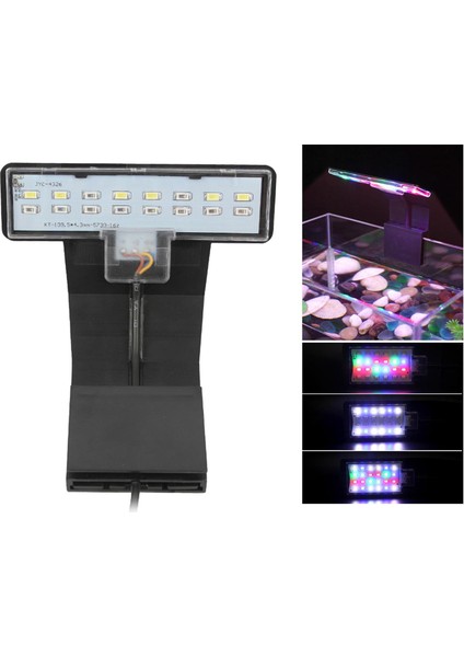 LED Akvaryum Işığı Tam Spektrum Balıkçılık Tankı Lamba Klip Siyah B (Yurt Dışından)