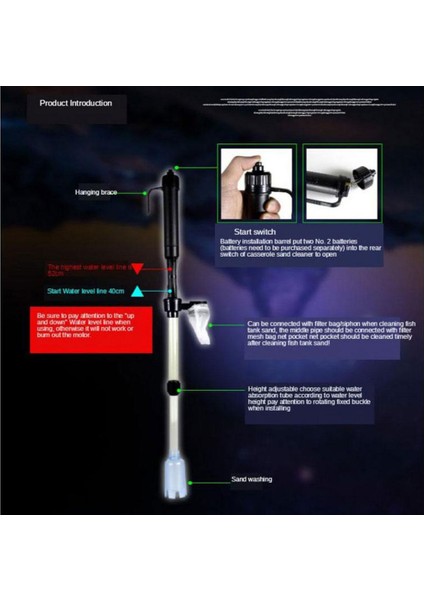 Elektrikli Akvaryum Çakıl Temizleyici Tank Yıkama Sifon Vakumlu Için Su Filtresi (Yurt Dışından)