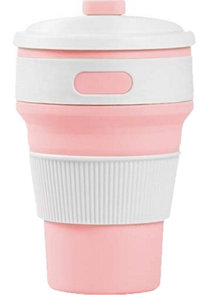 350ML Katlanır Taşınabilir Silikon Teleskopik Içme Kahve Kupası Pembe (Yurt Dışından)
