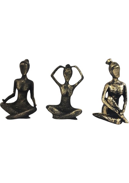Yogacı Kız 3'lü Biblo Gold-Siyah