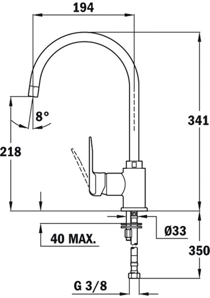INCA Kuğu Mutfak Bataryası Krom 5399512