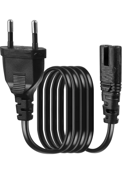 3 mt Teyp Işıldak Fişi C7 Power Güç Kablosu 3m 2x0.75 Enerji Kablosu 2 Pinli Power Cord