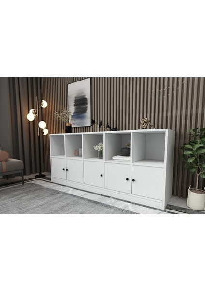 Rafli Dolapli Konsol Beyaz 160 cm KNS-1026-Ç