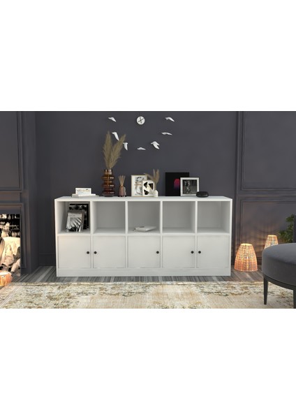 Rafli Dolapli Konsol Beyaz 160 cm KNS-1026-Ç fiyatları