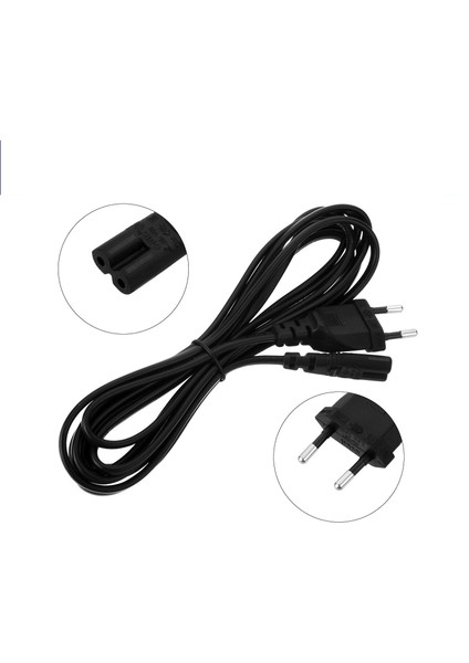 3 mt Teyp Işıldak Fişi C7 Power Güç Kablosu 3m 2x0.75 Enerji Kablosu 2 Pinli Power Cord