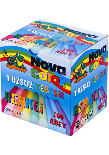 Nova Color Tebeşir 100'LÜ Kırmızı Tozsuz NC-4115