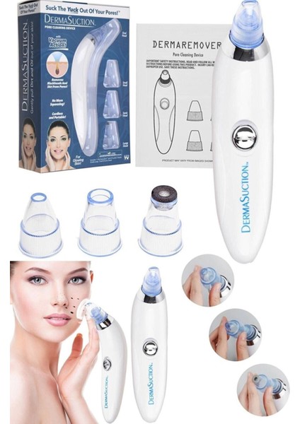 Derma Suction 40 Kpa Vakumlu Siyah Nokta ve Yüz Temizleme Cihazı Pil ile Çalışır Dem Power