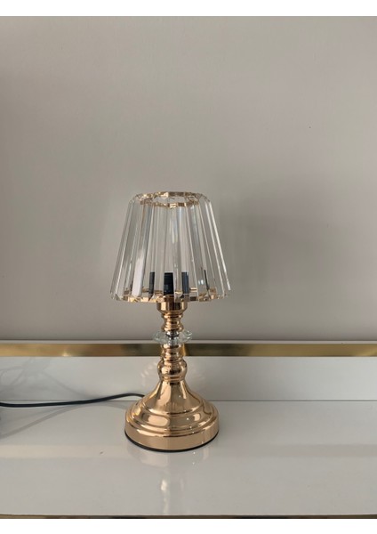 ADK5230 Kristal Camlı Lüx Abajur Gold