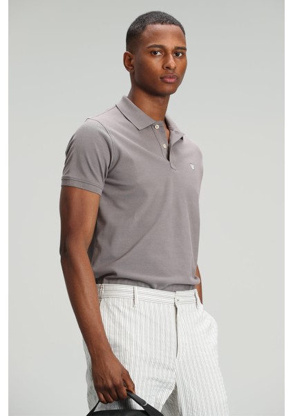 Laon Spor Polo Yaka Erkek Tişört Siyah