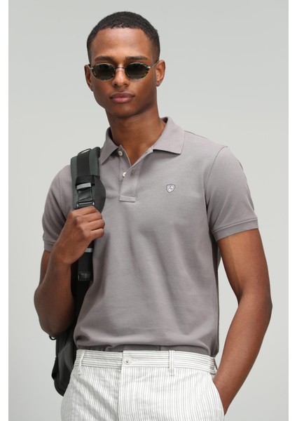 Laon Spor Polo Yaka Erkek Tişört Siyah