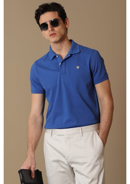 Laon Spor Polo Yaka Erkek Tişört Saks