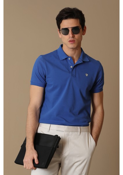 Laon Spor Polo Yaka Erkek Tişört Saks