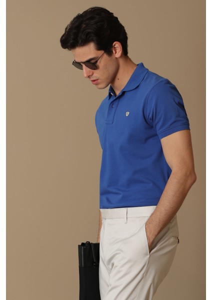 Laon Spor Polo Yaka Erkek Tişört Saks