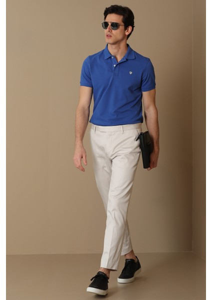 Laon Spor Polo Yaka Erkek Tişört Saks