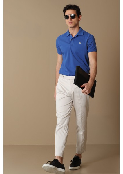 Laon Spor Polo Yaka Erkek Tişört Saks