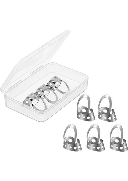 8 Adet Metal Gitar Parmak Picks Bas Gitar Banjo Fingerpicks Plectrums Gümüş Orta (Yurt Dışından)