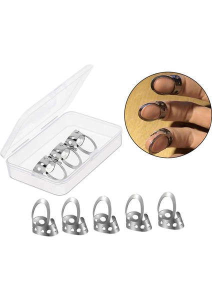 8 Adet Metal Gitar Parmak Picks Bas Gitar Banjo Fingerpicks Plectrums Gümüş Orta (Yurt Dışından) modelleri