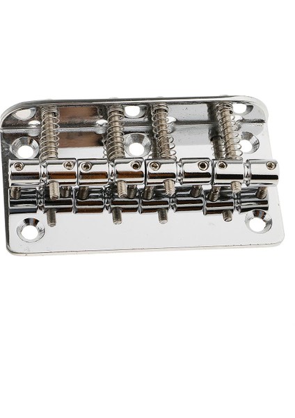 4 Eyer Bas Tailpiece Köprü Hardtail 4-Dize Elektrik Bas Için - Gümüş (Yurt Dışından)