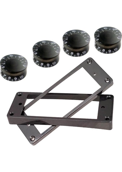 2 Adet Humbucker Pickup Surround Yüzükler ve 4 Adet Gitar Kontrol Düğmeleri Için (Yurt Dışından)