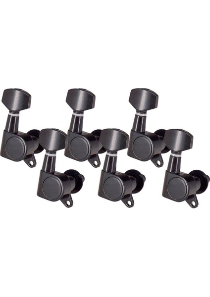 6x Akustik Elektro Gitar Dize Tuning Pegs Makine Kafaları Tuner 6r Siyah (Yurt Dışından)