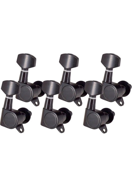 6x Akustik Elektro Gitar Dize Tuning Pegs Makine Kafaları Tuner 6r Siyah (Yurt Dışından)