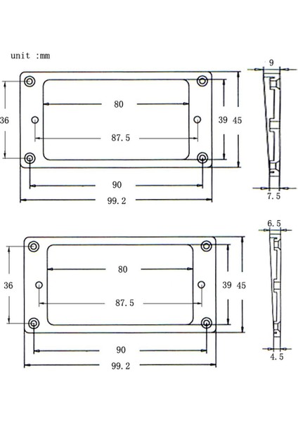 2 Adet Yedek Humbucker Pickup Montaj Halkası Plastik 7-String Gitar Için (Yurt Dışından)