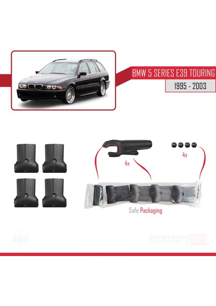 Bmw 5 Serisi (E39) Tourıng 1995-2003 Arası Fly Model Ara Atkı Tavan Barı Siyah