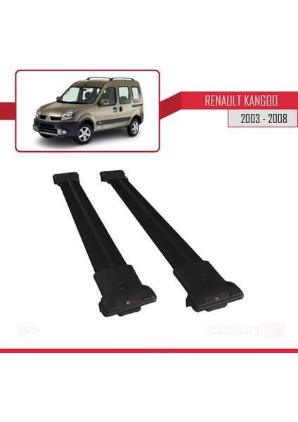 Renault Kangoo 2003-2008 Arası Fly Model Ara Atkı Tavan Barı Siyah