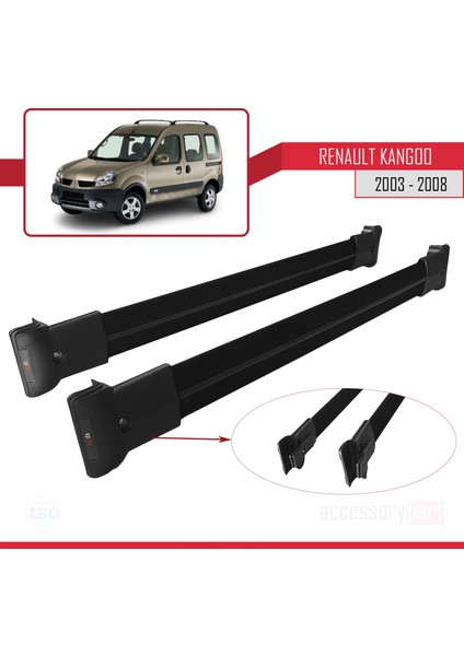 Renault Kangoo 2003-2008 Arası Fly Model Ara Atkı Tavan Barı Siyah