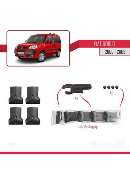 Fiat Doblo 2000-2009 Arası Fly Model Ara Atkı Tavan Barı Gri fırsatları