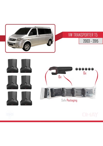 Volkswagen (T5) 2003-2015 Arası Fly Model Ara Atkı Tavan Barı Gri 3 Adet Bar