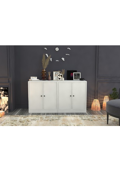 Dolapli Konsol Beyaz 130 cm KNS-1030-Ç fiyatları