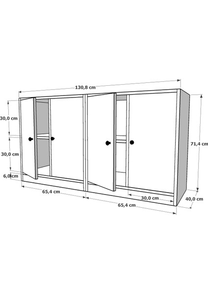 Dolapli Konsol Beyaz 130 cm KNS-1030-Ç fırsatları