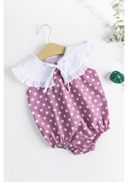 Puantiye Desenli Bebe Yakalı Kız Bebek Tulum fiyatları