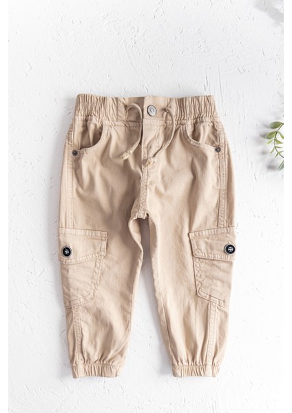 Gabardin Kumaş Erkek Çocuk Kargo Pantolon