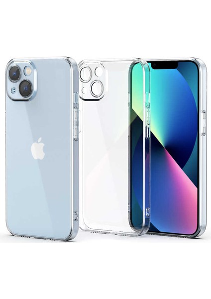 iPhone 13 Mini Kılıf Kamera Korumalı Lüx Şeffaf Silikon