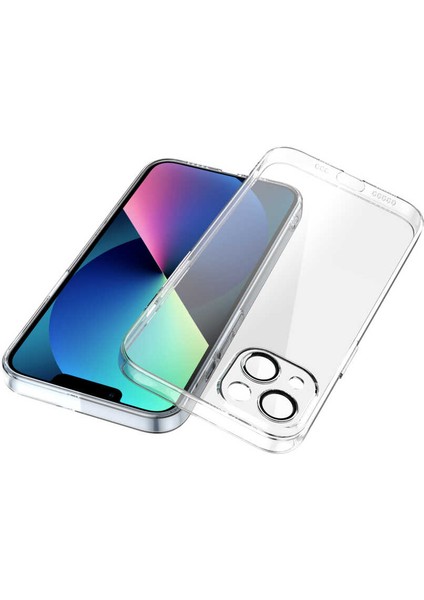 iPhone 13 Mini Kılıf Kamera Korumalı Lüx Şeffaf Silikon