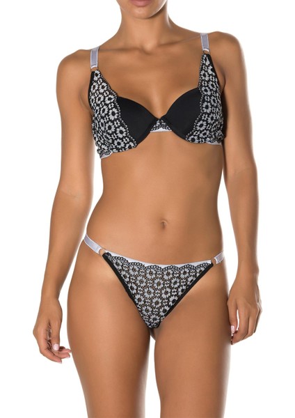 Violet Push-Up Dolgulu Dantel Detaylı Sütyen Takım fiyatları