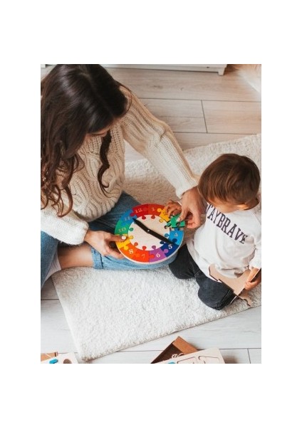 Saatleri Öğreniyorum Renkli Daire Puzzle