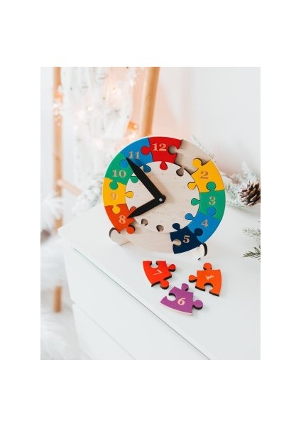 Saatleri Öğreniyorum Renkli Daire Puzzle