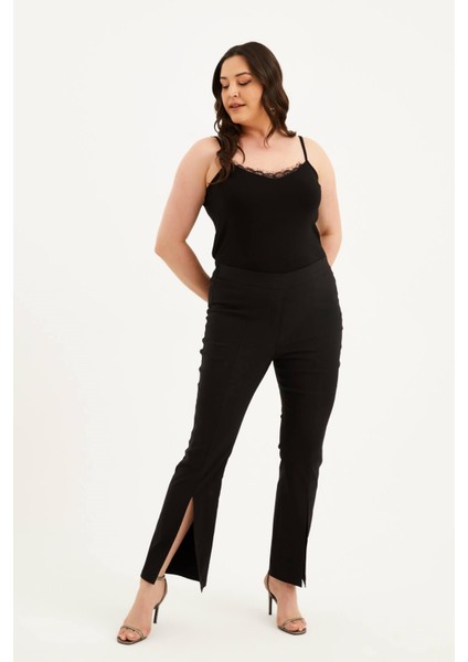 Beli Lastikli Önü Yırtmaçlı Pantolon modelleri