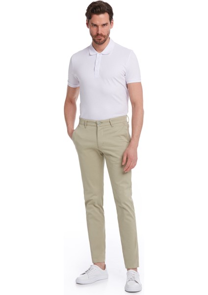 Erkek Yeşil Dinamik Fit Kanvas Pantolon