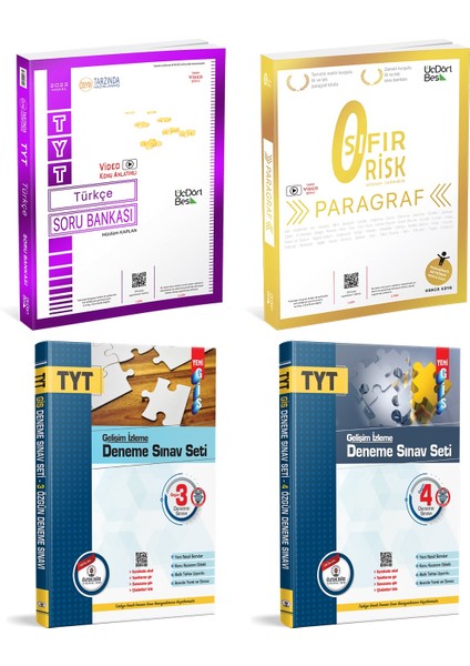 TYT Türkçem + Paragraf Sıfır Risk Soru Bankası 2022 + Özdebir Yayınları 3 Lü+ 4 Lü TYT Denemesi