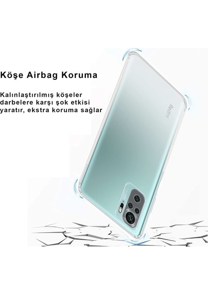 Xiaomi Redmi Note 10 Kılıf Şeffaf 3D Kamera Lens Korumalı Tıpalı Silikon