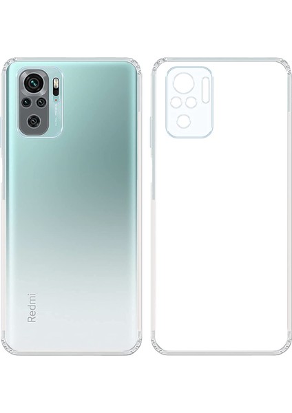 Xiaomi Redmi Note 10 Kılıf Şeffaf 3D Kamera Lens Korumalı Tıpalı Silikon