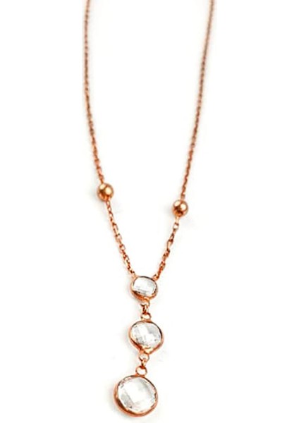 Zirkon taşlı 925 ayar gümüş rose kolye fiyatları