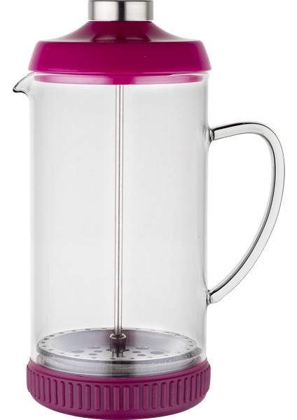 4333901 Cam French Press Silikon Altlıklı Mor