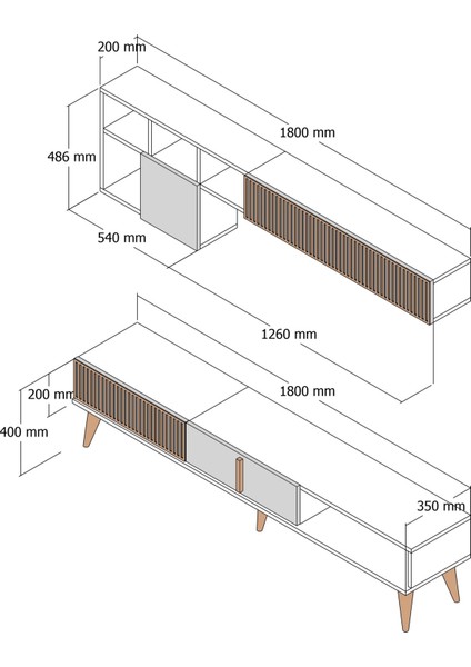 Variant Milan Tv Ünitesi - Ceviz / Antrasit